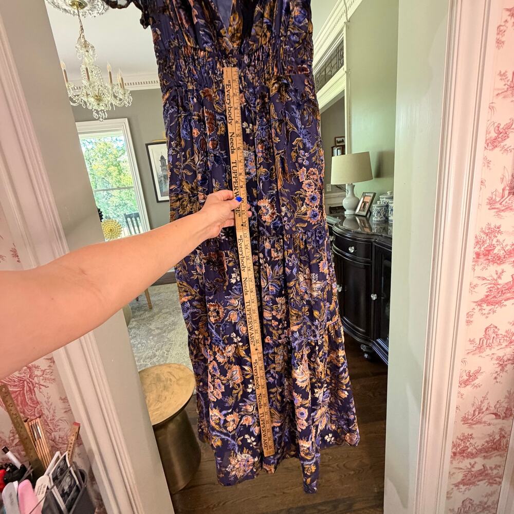 Anthropologie The Somerset Maxi Dress: Velvet Edition Sz XS blue - Picture 9 of 11